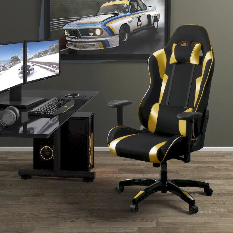 Sedia Gaming Multicolore con Schienale Alto, in Mesh e Pelle, Posto Singolo