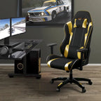 Sedia Gaming Multicolore con Schienale Alto, in Mesh e Pelle, Posto Singolo