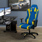 Sedia Gaming Multicolore con Schienale Alto, in Mesh e Pelle, Posto Singolo