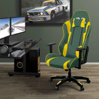 Sedia Gaming Multicolore con Schienale Alto, in Mesh e Pelle, Posto Singolo