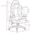 Sedia Gaming Multicolore con Schienale Alto, in Mesh e Pelle, Posto Singolo