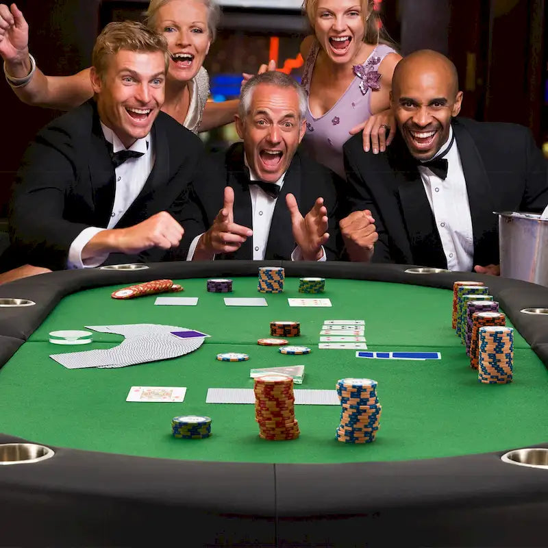 Tavolo da poker pieghevole per 8 giocatori con portabicchieri