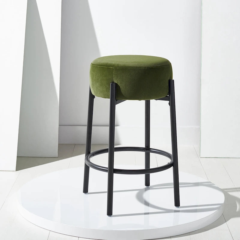 Tabouret de comptoir à pieds en métal de 26 pouces - 15W x 15D x 26H