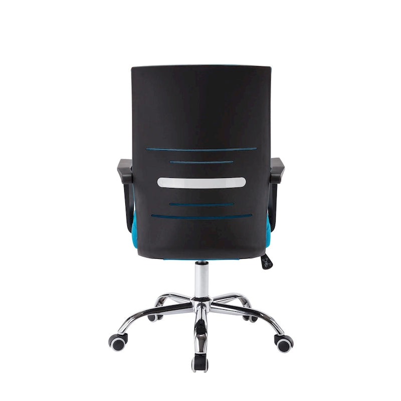 Sedia da ufficio ergonomica in rete bianca/nera/acqua con supporto lombare – Utente singolo