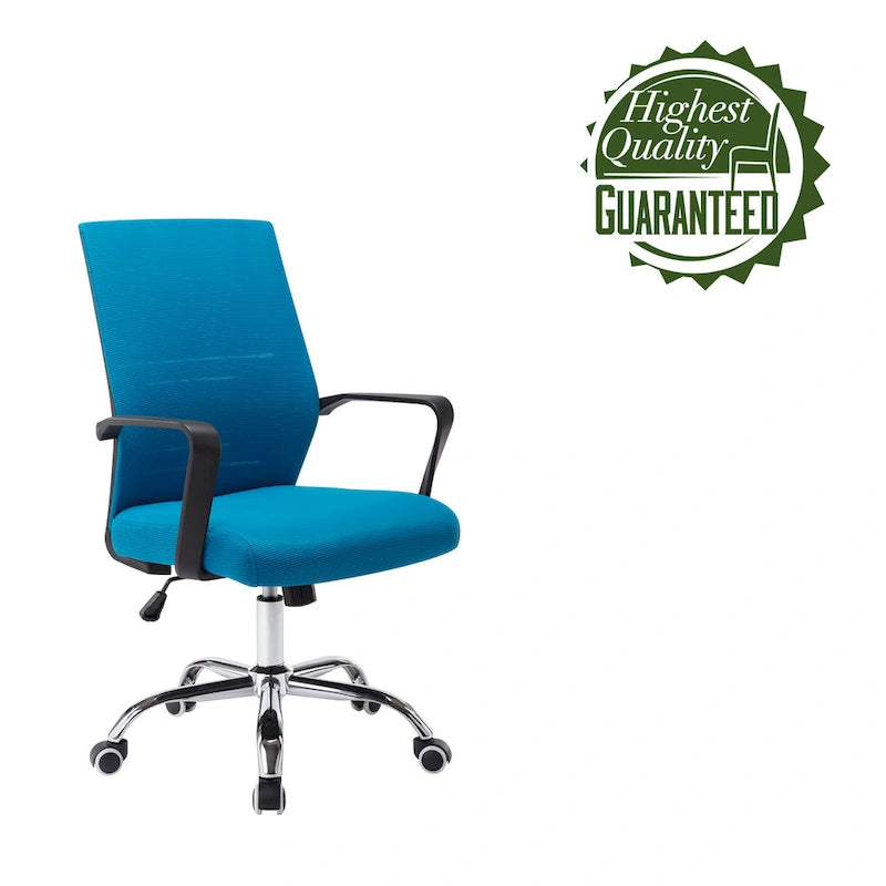 Sedia da ufficio ergonomica in rete bianca/nera/acqua con supporto lombare – Utente singolo