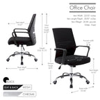 Sedia da ufficio ergonomica in rete bianca/nera/acqua con supporto lombare – Utente singolo