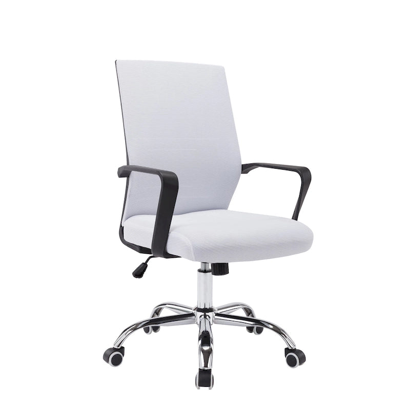 Sedia da ufficio ergonomica in rete bianca/nera/acqua con supporto lombare – Utente singolo