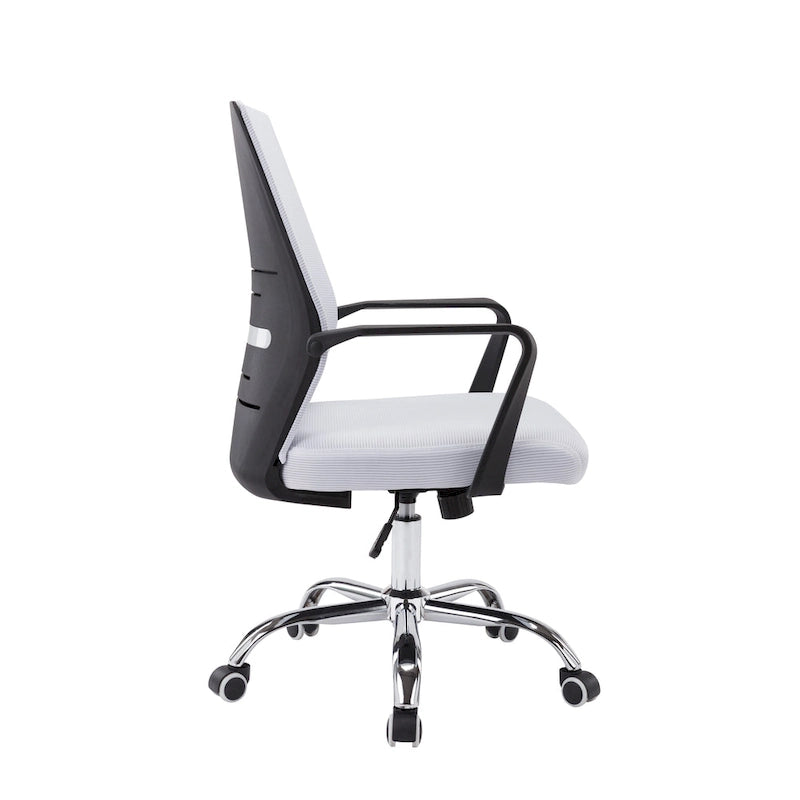 Sedia da ufficio ergonomica in rete bianca/nera/acqua con supporto lombare – Utente singolo