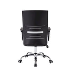 Sedia da ufficio ergonomica in rete bianca/nera/acqua con supporto lombare – Utente singolo