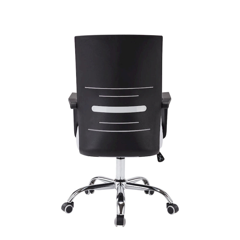 Sedia da ufficio ergonomica in rete bianca/nera/acqua con supporto lombare – Utente singolo