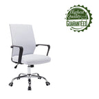 Sedia da ufficio ergonomica in rete bianca/nera/acqua con supporto lombare – Utente singolo
