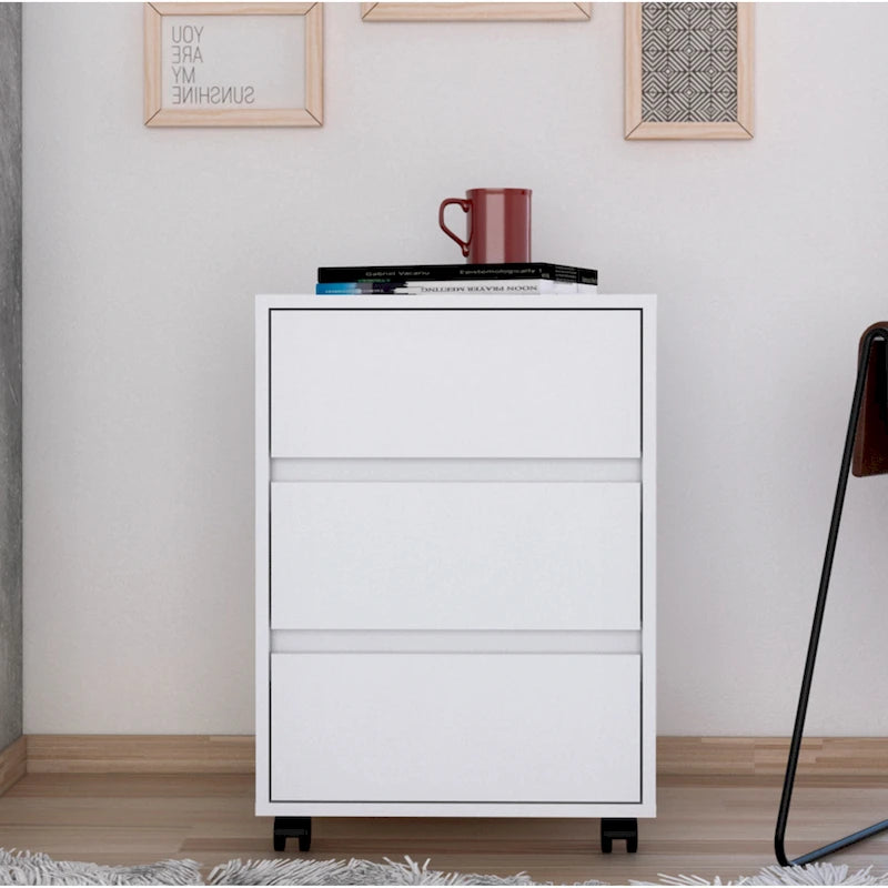 Mobile - Classificatore a 3 cassetti bianco/nero/grigio con ruote bloccabili, uso individuale