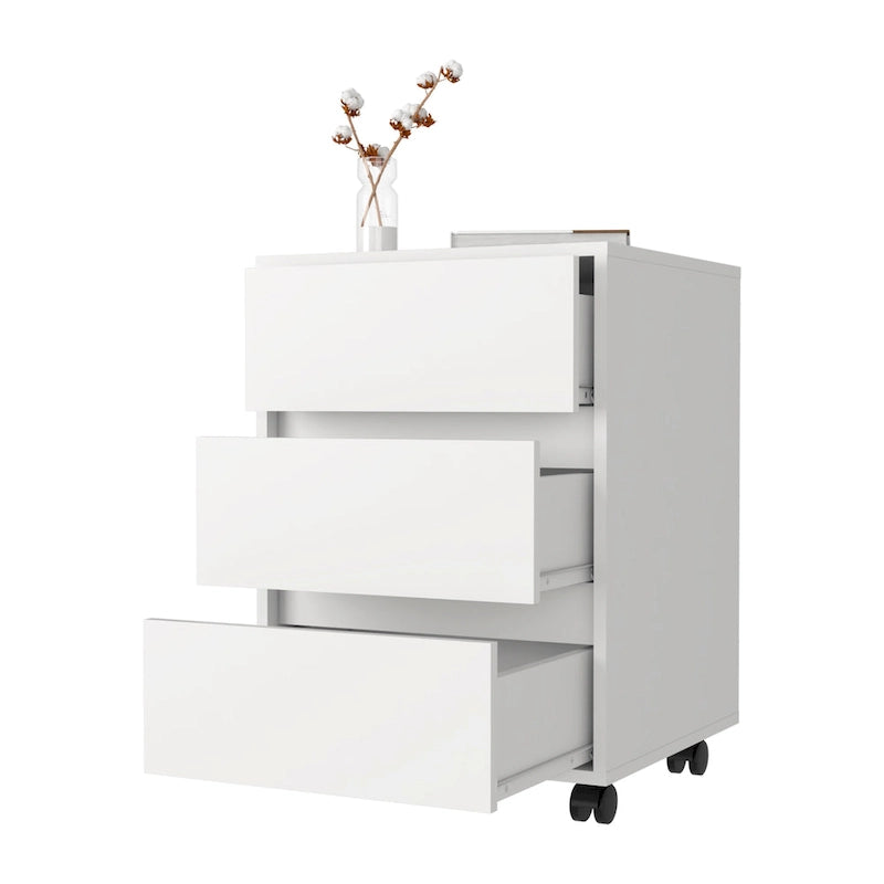 Mobile - Classificatore a 3 cassetti bianco/nero/grigio con ruote bloccabili, uso individuale