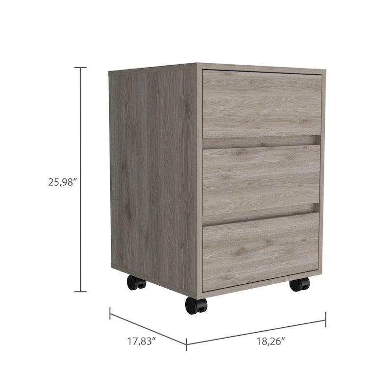 Mobile - Classificatore a 3 cassetti bianco/nero/grigio con ruote bloccabili, uso individuale