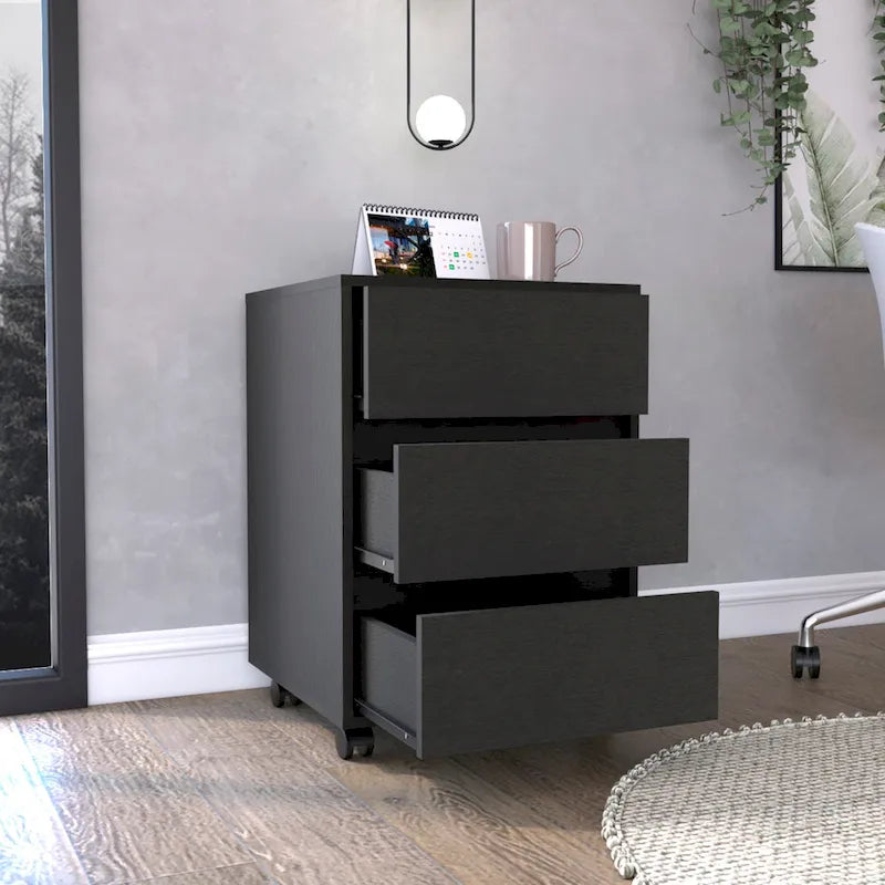 Mobile - Classificatore a 3 cassetti bianco/nero/grigio con ruote bloccabili, uso individuale