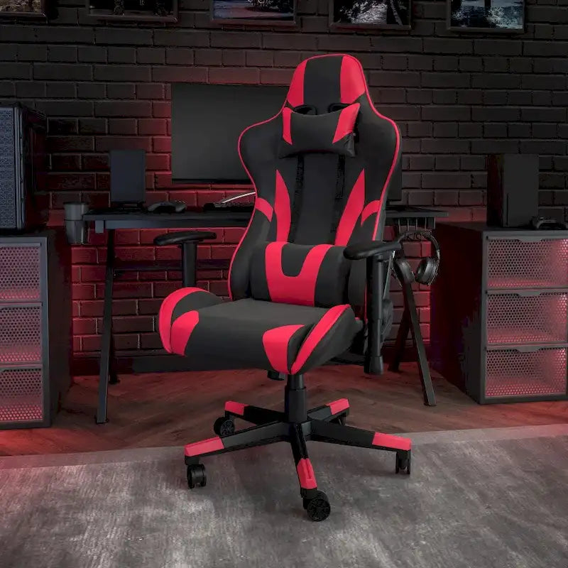 Sedia da gaming reclinabile con schienale alto Rossa / Nera / Grigia / Blu / Viola, sedile singolo