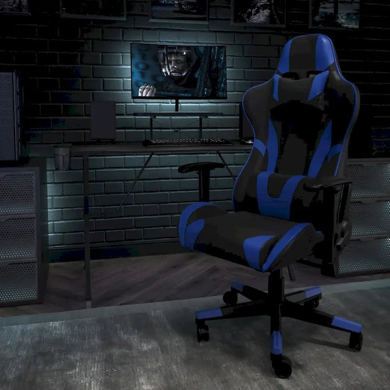Sedia da gaming reclinabile con schienale alto Rossa / Nera / Grigia / Blu / Viola, sedile singolo
