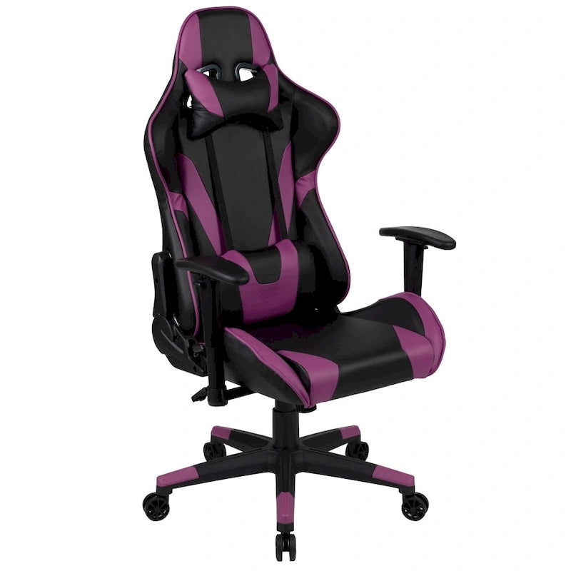 Sedia da gaming reclinabile con schienale alto Rossa / Nera / Grigia / Blu / Viola, sedile singolo