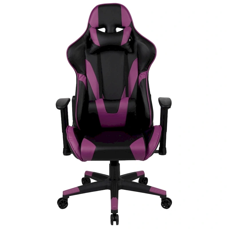 Sedia da gaming reclinabile con schienale alto Rossa / Nera / Grigia / Blu / Viola, sedile singolo