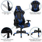 Sedia da gaming reclinabile con schienale alto Rossa / Nera / Grigia / Blu / Viola, sedile singolo