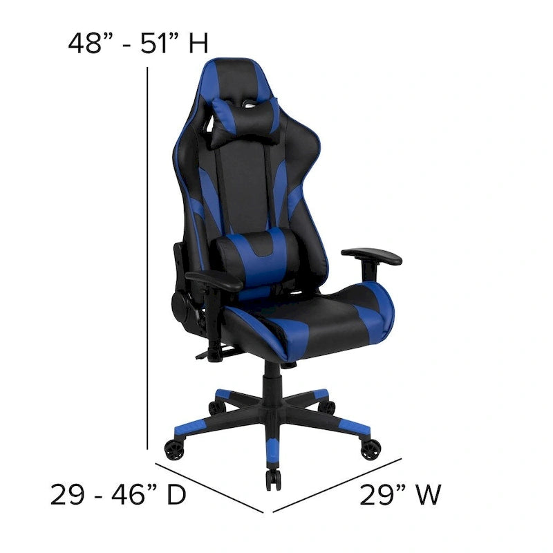 Sedia da gaming reclinabile con schienale alto Rossa / Nera / Grigia / Blu / Viola, sedile singolo