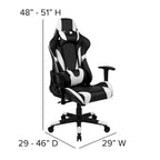Sedia da gaming reclinabile con schienale alto Rossa / Nera / Grigia / Blu / Viola, sedile singolo
