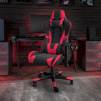 Sedia da gaming reclinabile con schienale alto Rossa / Nera / Grigia / Blu / Viola, sedile singolo
