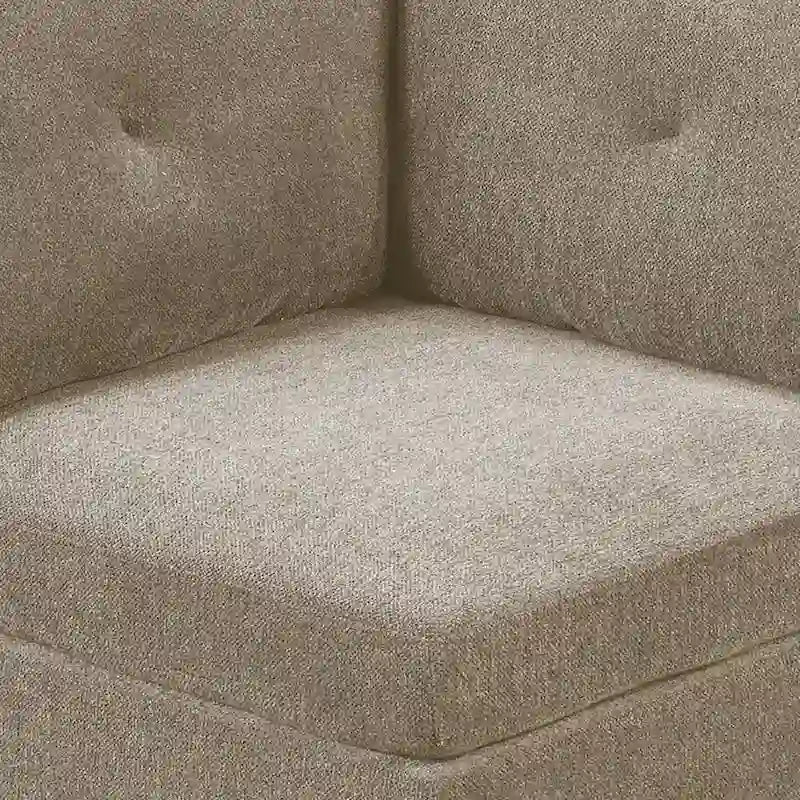Élément d'angle en tissu avec coussin de dossier capitonné, gris