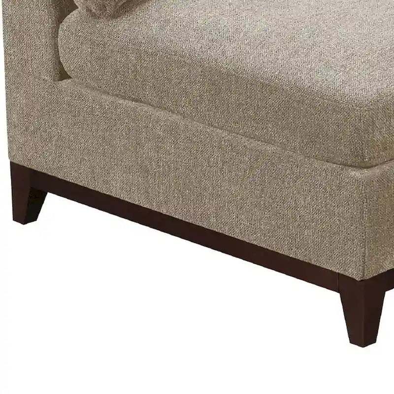 Élément d'angle en tissu avec coussin de dossier capitonné, gris