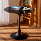 Tavolo da Pranzo Rotondo Bianco/Nero, Base Tulip, 2-4 Posti