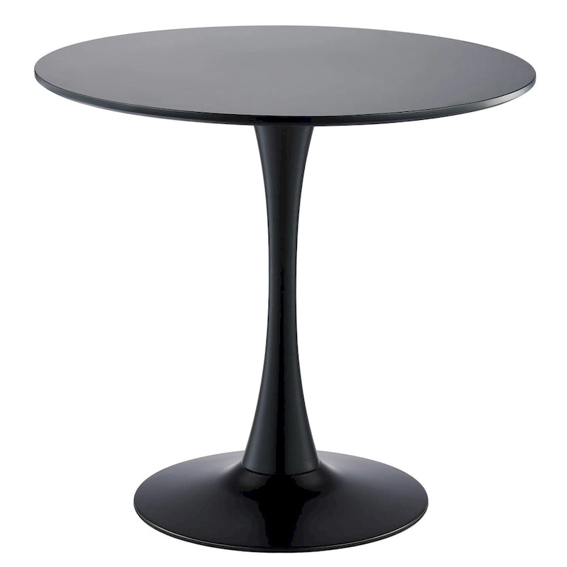Tavolo da Pranzo Rotondo Bianco/Nero, Base Tulip, 2-4 Posti