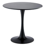 Tavolo da Pranzo Rotondo Bianco/Nero, Base Tulip, 2-4 Posti