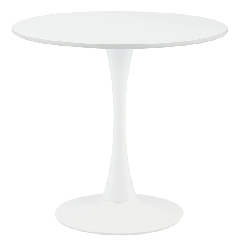 Tavolo da Pranzo Rotondo Bianco/Nero, Base Tulip, 2-4 Posti