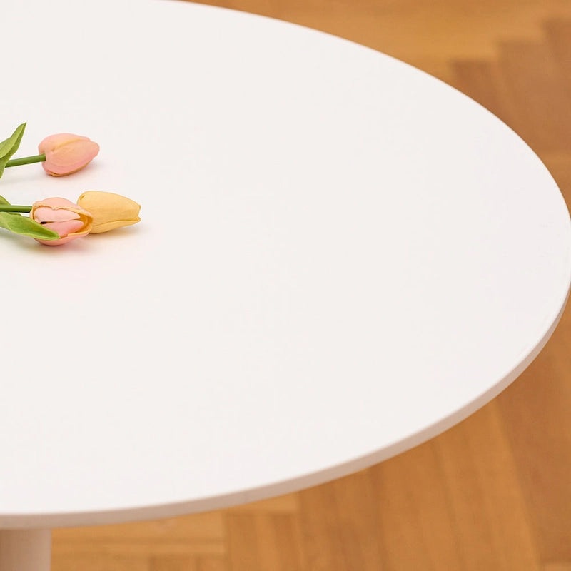 Tavolo da Pranzo Rotondo Bianco/Nero, Base Tulip, 2-4 Posti