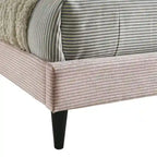 Letto a piattaforma Queen rosa/crema/grigio con testiera imbottita, per 1-2 persone