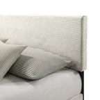 Letto a piattaforma Queen rosa/crema/grigio con testiera imbottita, per 1-2 persone