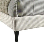 Letto a piattaforma Queen rosa/crema/grigio con testiera imbottita, per 1-2 persone