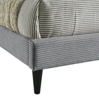 Letto a piattaforma Queen rosa/crema/grigio con testiera imbottita, per 1-2 persone