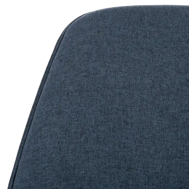 Sedia a dondolo mid-century per 1 persona - Lino e legno di pino – Grigio chiaro / Avena / Blu navy