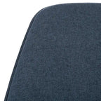 Sedia a dondolo mid-century per 1 persona - Lino e legno di pino – Grigio chiaro / Avena / Blu navy