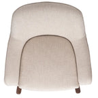 Sedia a dondolo mid-century per 1 persona - Lino e legno di pino – Grigio chiaro / Avena / Blu navy
