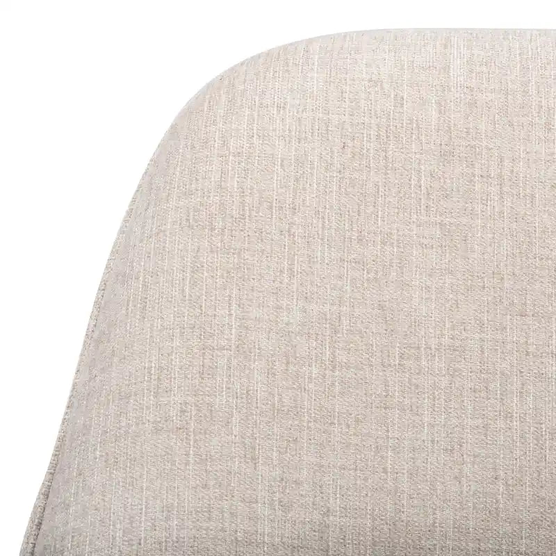 Sedia a dondolo mid-century per 1 persona - Lino e legno di pino – Grigio chiaro / Avena / Blu navy