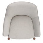 Sedia a dondolo mid-century per 1 persona - Lino e legno di pino – Grigio chiaro / Avena / Blu navy