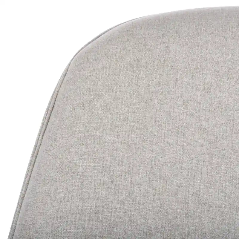 Sedia a dondolo mid-century per 1 persona - Lino e legno di pino – Grigio chiaro / Avena / Blu navy