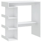 Tavolo da Bar Nero / Bianco Lucido / Rovere Sonoma Grigio / Rovere Fumè con 3 Ripiani Contenitori per 2