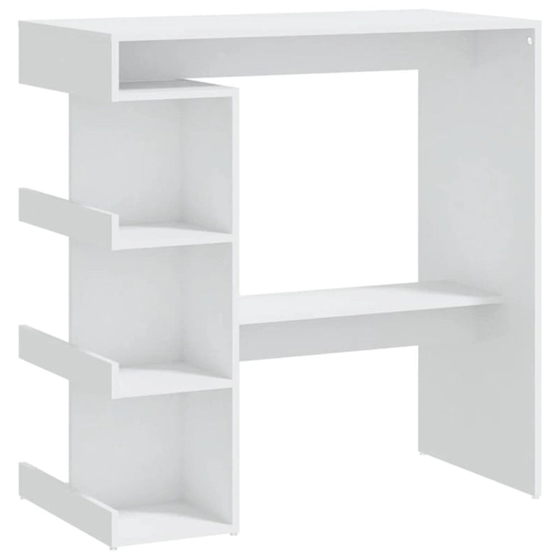 Tavolo da Bar Nero / Bianco Lucido / Rovere Sonoma Grigio / Rovere Fumè con 3 Ripiani Contenitori per 2