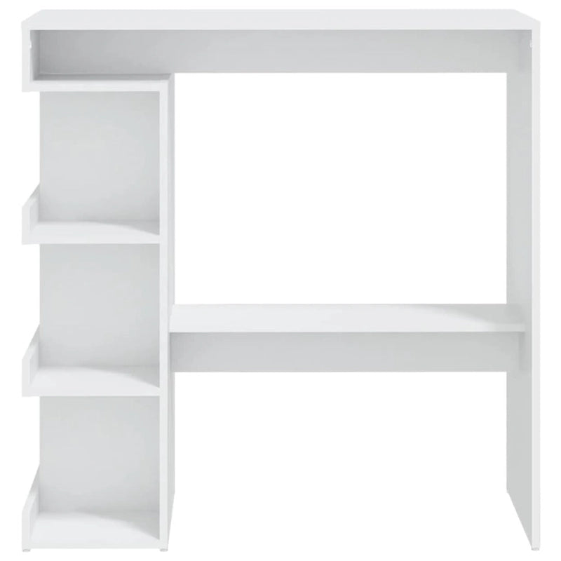 Tavolo da Bar Nero / Bianco Lucido / Rovere Sonoma Grigio / Rovere Fumè con 3 Ripiani Contenitori per 2