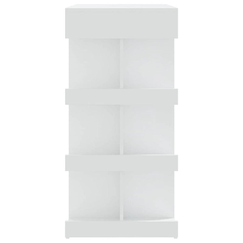 Tavolo da Bar Nero / Bianco Lucido / Rovere Sonoma Grigio / Rovere Fumè con 3 Ripiani Contenitori per 2