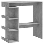Tavolo da Bar Nero / Bianco Lucido / Rovere Sonoma Grigio / Rovere Fumè con 3 Ripiani Contenitori per 2