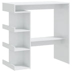 Tavolo da Bar Nero / Bianco Lucido / Rovere Sonoma Grigio / Rovere Fumè con 3 Ripiani Contenitori per 2